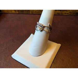 Size 7 Leaf Branch Ring Sterling Silver 925 Adjustable Statement Women's Jewelry